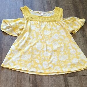 B1g1 Tops Lauren Conrad Yellow Eyelet Top